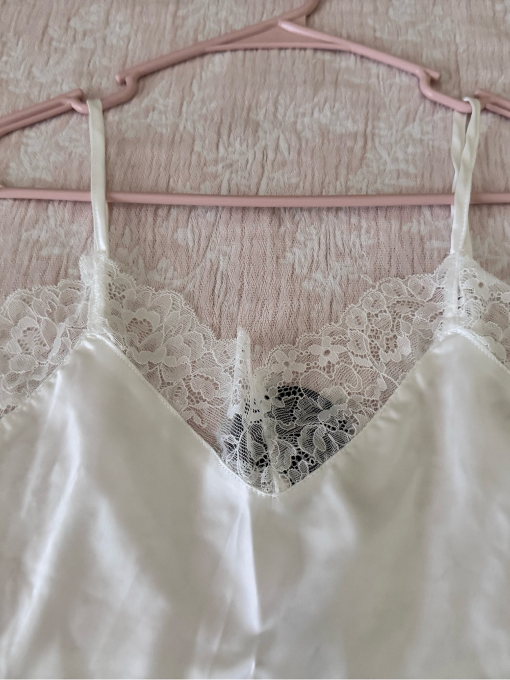 Lulu's Ivory Satin Lace-Trim Slip